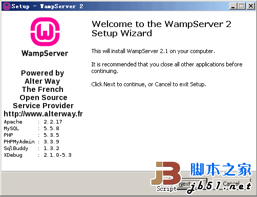 WAMP5 v2.1e php运行环境 win32(apache+php)