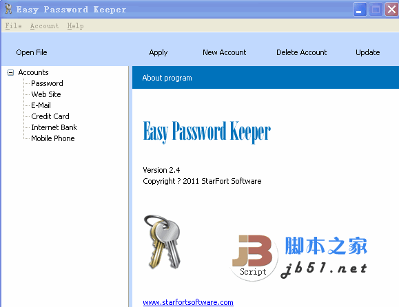 Easy Password Keeper 密码管理器 2.5 绿色版 存储在一个地方所有的密码和用户名 