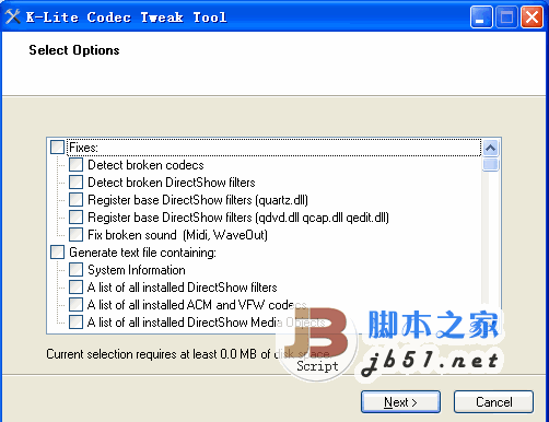 K-Lite Codec Tweak Tool 检查过滤解码器 v6.6.3 绿色免费版 可扫描检测并移除损坏的解码器