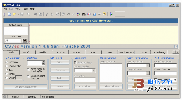 CSVed CSV文件编辑管理工具 v2.2.3 绿色英文免费版
