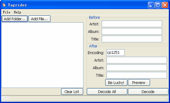 Tagrider 0.2 绿色版 音频文件ID3标签