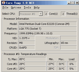 Core Temp cpu温度探针软件 v1.17 中文绿色版