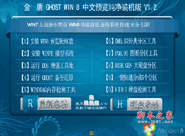 金盾 GHOST win8 简体中文体验纯净装机版迅雷高速 V1.2