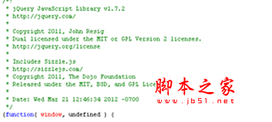 jQuery 1.7.2官方版本下载