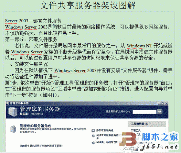 文件共享服务器架设图解 文件服务器的架设技术书 WORD doc格式