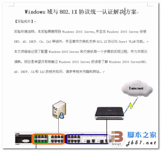 Windows域与802.1X协议统一认证解决方案 WORD doc格式