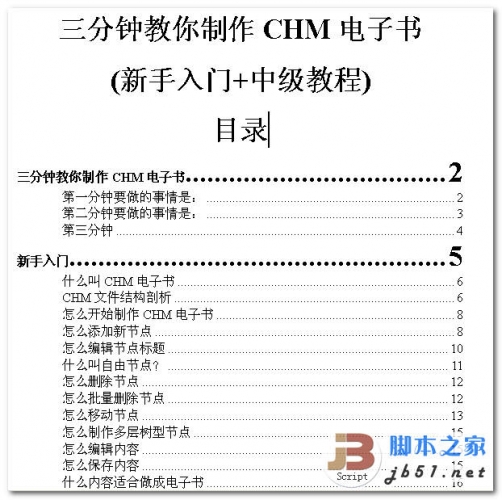 三分钟教你制作CHM电子书 新手入门+中级教程 Word文档 doc格式