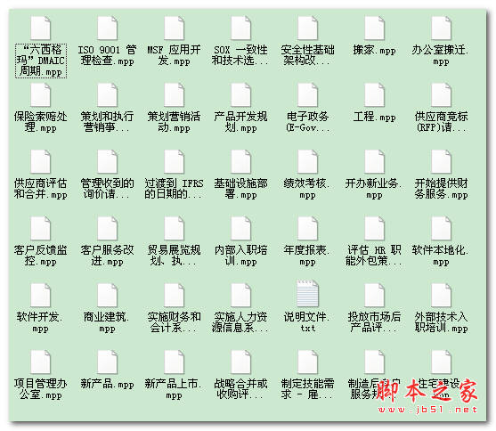 Project 2007 项目管理模板 MPP格式 41个打包