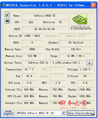 显卡超频软件 NVIDIA Inspector V1.9.7.7 绿色免费版