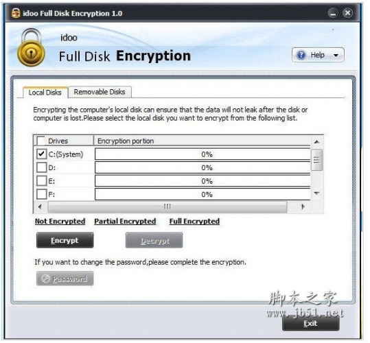 硬盘分区加密工具 idoo Full Disk Encryption  v1.0 官方特别版