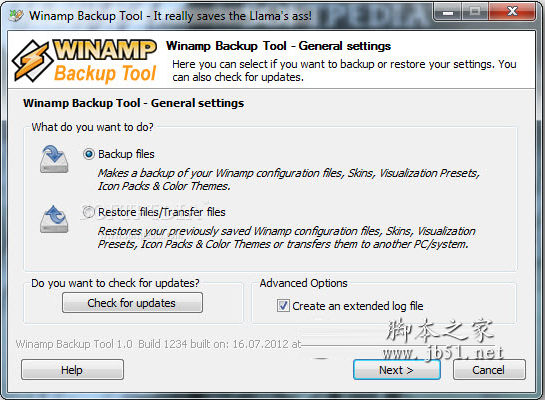 winamp备份工具 Winamp Backup Tool v1.0 Build 1234 官方版