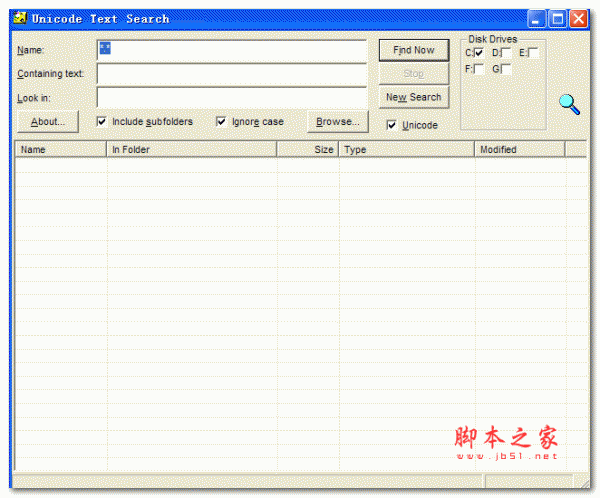 Unicode Text Search v1.51 绿色版 搜索本地硬盘驱动器内的Unicode文本