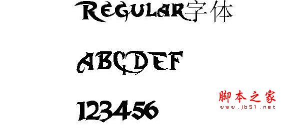 regular字体(适合lOGO制作) 特色英文字体