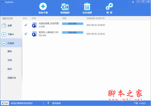 EagleGet(猎鹰)下载工具 v2.0.4.41 界面简洁清爽 绿色中文版