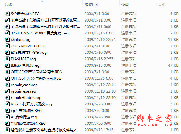 189个常用修改注册表的REG文件打包