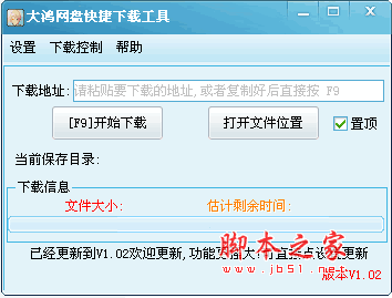 大鸿网盘快捷下载工具 v1.02 绿色免费版