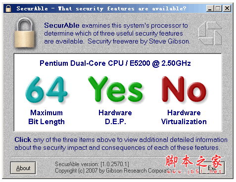 securable.exe(cpu虚拟化测试工具securable) v1.0.2570.1 英文绿色免费版