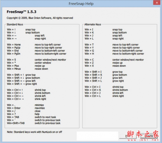 键盘调节窗口大小移动窗口位置(FreeSnap) v1.5.3 官方安装版