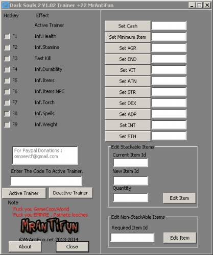 黑暗之魂2 v1.02版修改器22项 免费版