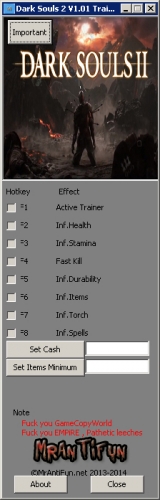 黑暗之魂2 v1.01 八项修改器 免费版