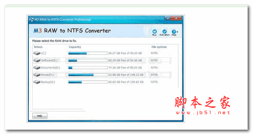 硬盘驱动器修复(M3 RAW to FAT32/NTFS Converter) V3.6.0.0 特别安装版