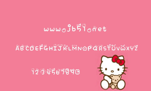 HelloKitty字体甜蜜版 卡通可爱英文字体