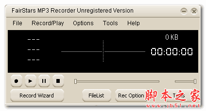 FairStars MP3 Recorder(录音软件) v2.50 英文特别版 安装版