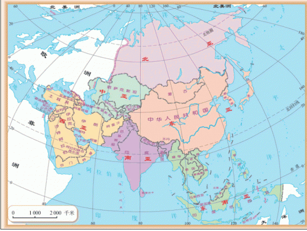 亚洲地图高清版