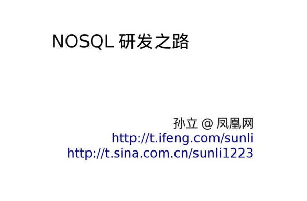 NoSQL研发之路（孙立）中文PPT转PDF版 [2.2MB]