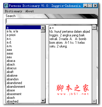 印尼语词典(Fermose Dictionary) v1.0 英文绿色版