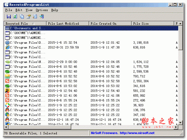 ExecutedProgramsList进程管理工具 1.01 绿色版