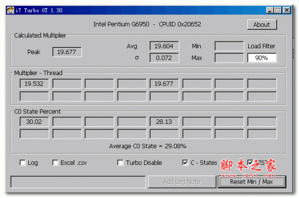 cpu温度测试工具(i7 Turbo GT) v1.30 英文绿色免费版