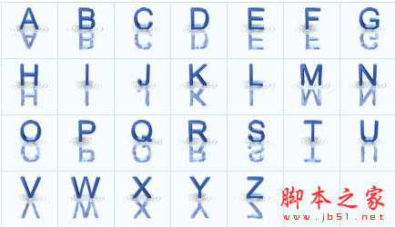 水上字母QQ表情包 26P 免费绿色版