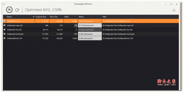 GIF文件缩小工具(Romeolight GIFmicro) v1.0 英文免费绿色版