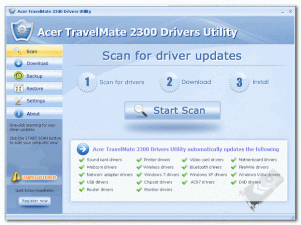 Acer TravelMate 2300 Drivers Utility(驱动扫描工具) v5.9 官方免费安装版