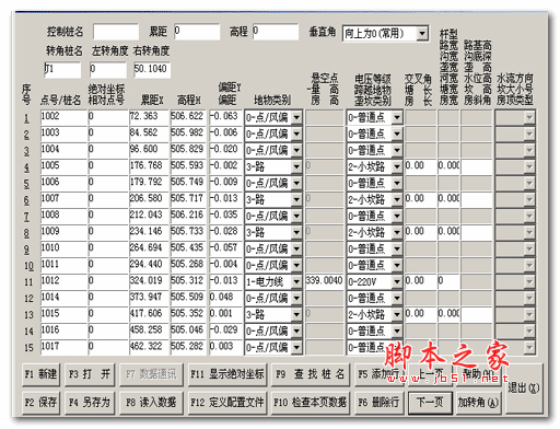 啟動excel電子表格,在excel表格其中輸入線路平曲線,地面線,豎曲線