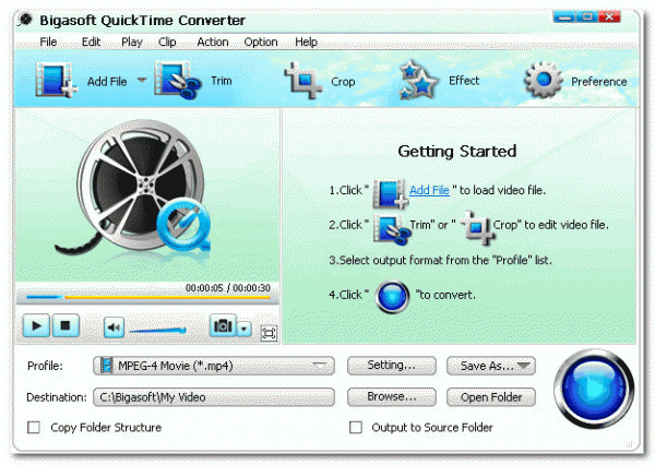 Bigasoft QuickTime Converter (QuickTime视频转换软件) v3.7.50 官方免费安装版