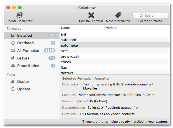 Cakebrew For Mac (安装包管理系统) v1.1.4 苹果电脑版