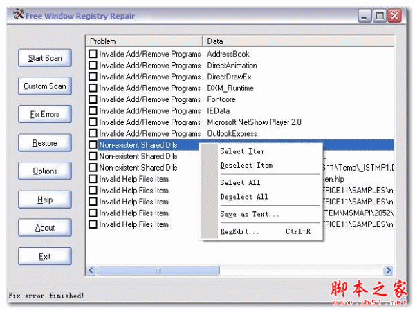 Free Window Registry Repair(注册表修复和清理软件) v3.6 免费安装版