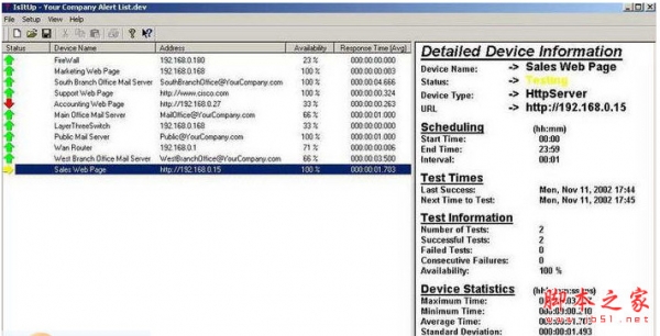 IsItUp Network Monitor(监控网络与系统运作软件) v8.66 官方安装版