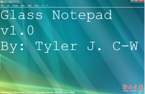 透明玻璃记事本 Glass Notepad v1.0 免费绿色版