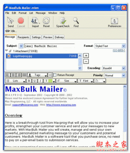 MaxBulk Mailer Pro(全功能邮件工具) V8.8.5 中文免费安装版