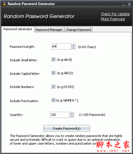 Random Password Generator v1.3 免费安装版