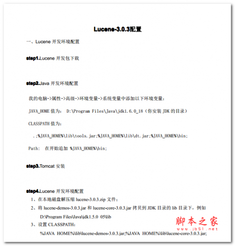 Lucene 3.0.3 配置 中文PDF版