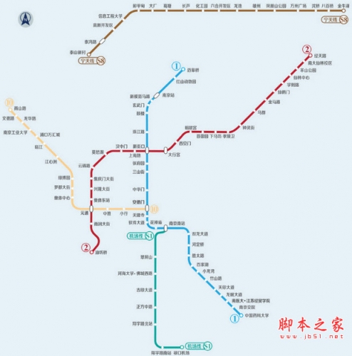 南京2016版地铁线路图 高清版 免费版