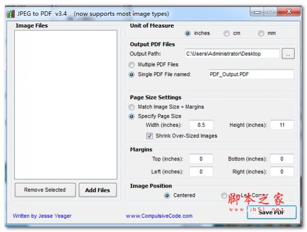 JPEG to PDF(jpeg转换成pdf转换器) v4.0 英文绿色免费版