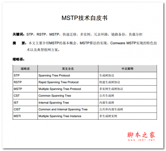 MSTP技术白皮书 中文PDF版