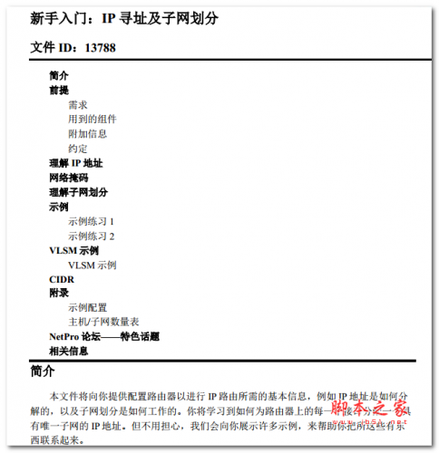 新手入门 IP寻址及子网划分 中文PDF版