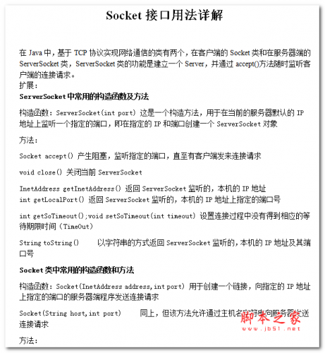 Socket接口用法详解 中文WORD版