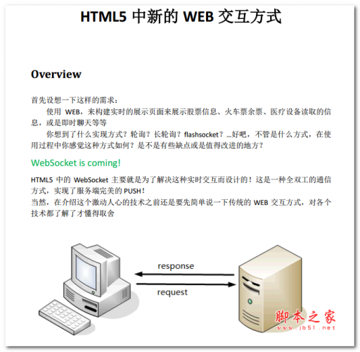 HTML5中新的WEB交互方式WebSocket 中文PDF版